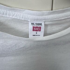 Hanes redone white boxy tee woman’s tshirt size small 100% cotton short sleeve T